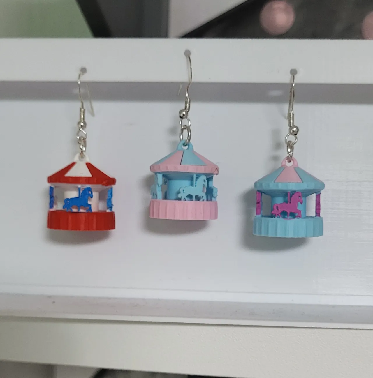 Summer fair carousel earrings view 3