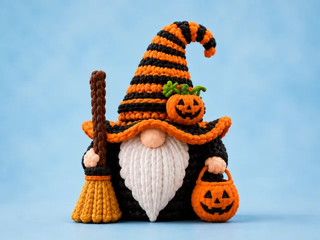 Halloween Witch Gnome – Single Color Print