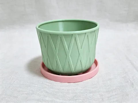 简约实用棱格种植小花盆 view 2