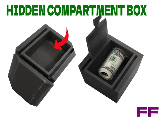Sliding Lid Storage Box with Hidden Compartment