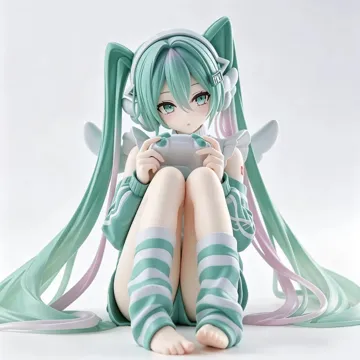 Modelo para impresión 3D: 初音未来坐姿手办 — vista de referencia 5