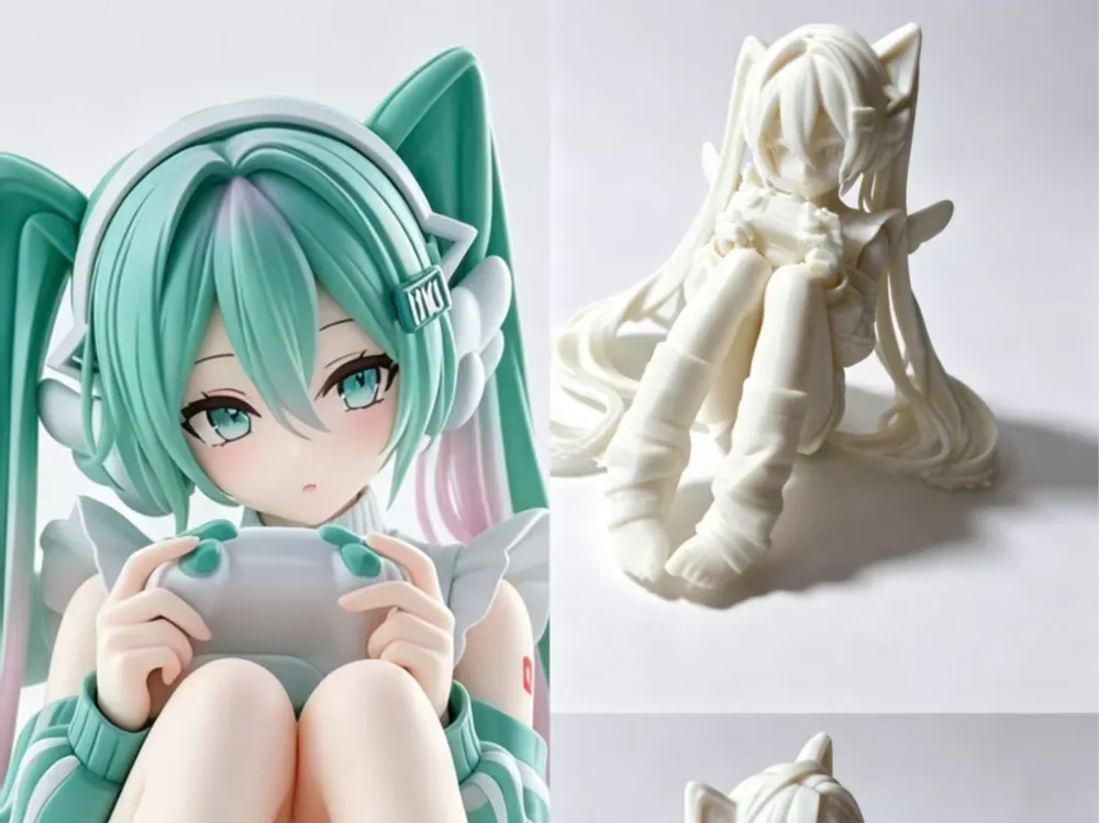 Modelo para impresión 3D: 初音未来坐姿手办. Referencia del modelo original.