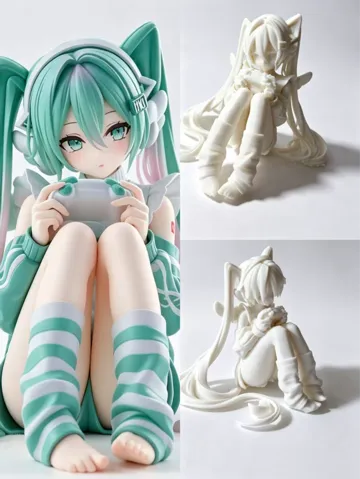 Modelo para impresión 3D: 初音未来坐姿手办 — vista de referencia 2