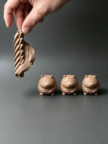 Modelo para impresión 3D: 伸缩滑溜卡皮巴拉解压玩具 — vista de referencia 2