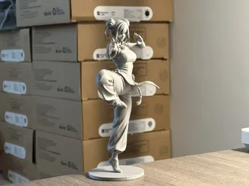 Modelo para impresión 3D: 国风格斗少女 功夫武术 模型摆件 高精细 倒置打印 — vista de referencia 4