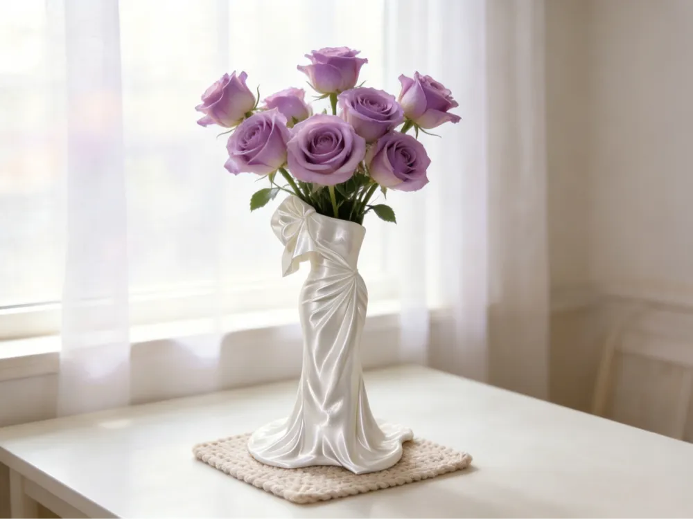 Modelo para impresión 3D: 蝴蝶结抹胸鱼尾礼裙花瓶 款式2. Referencia del modelo original.