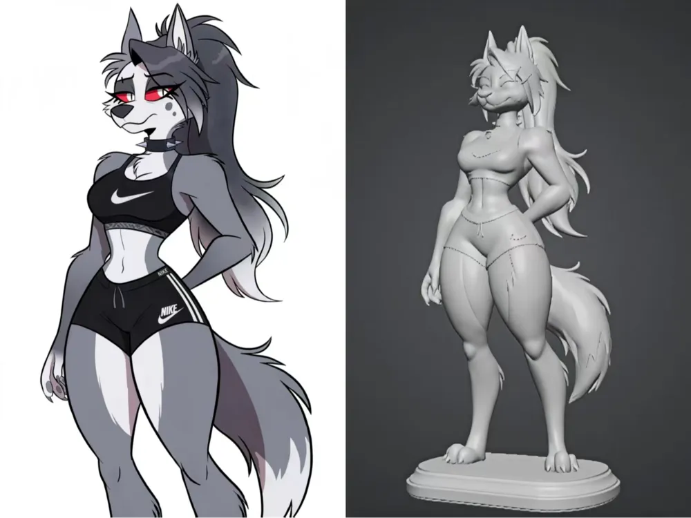 Modelo para impresión 3D: 极恶老大 露娜手办. Referencia del modelo original.