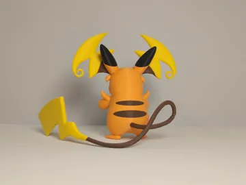Modelo para impresión 3D: 宝可梦 第一世代 #0026.3 超级雷丘Y(Mega Raichu Y)多色模型 — vista de referencia 5