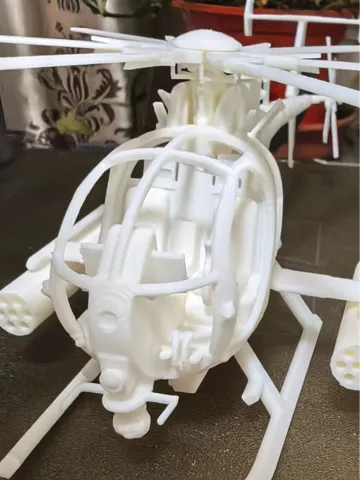 Modelo para impresión 3D: MH‑6 Little Bird 小鸟武装直升机 可3D打印组装模型 — vista de referencia 2