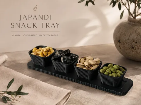 Bandeja organizadora: Japandi Snack Tray — referencia de MakerWorld