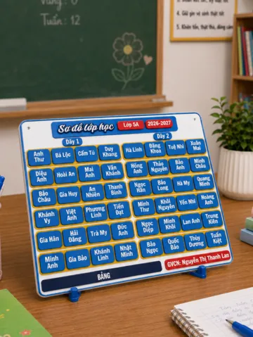 Letrero o emblema decorativo: Customize Classroom Seating Chart — vista de referencia 2