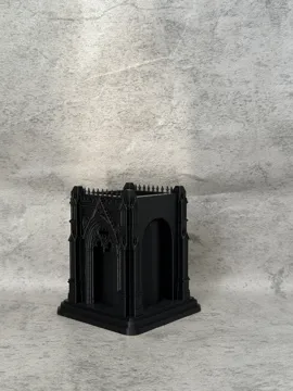 Modelo para impresión 3D: 暗黑哥特教堂风格 化妆刷收纳桶 笔筒 — vista de referencia 4
