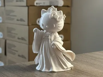 Modelo para impresión 3D: 国风汉服 Hello Kitty 摆件 支撑易拆 — vista de referencia 4