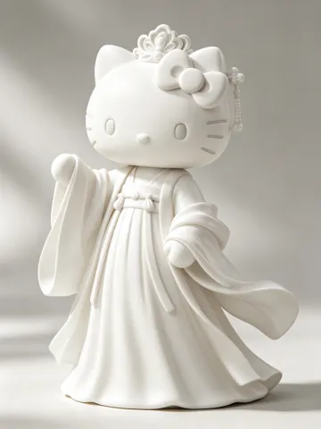 Modelo para impresión 3D: 国风汉服 Hello Kitty 摆件 支撑易拆 — vista de referencia 2