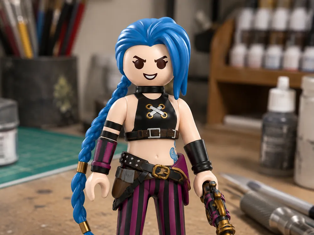 Figura decorativa: Jinx Playmobil. Referencia del modelo original.