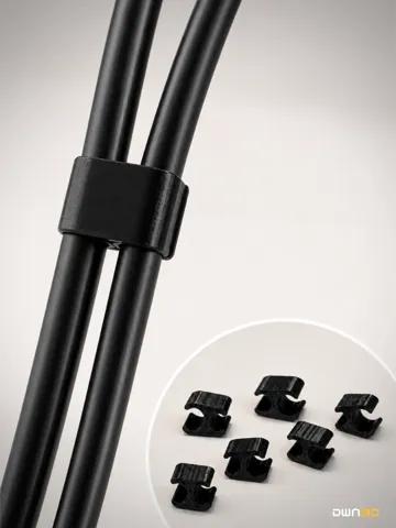 Clip o pieza de sujeción: Parametric Double Cable Clip — vista de referencia 2