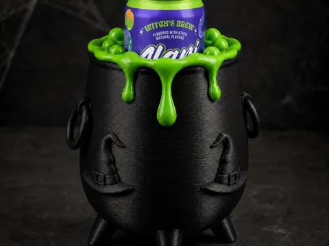 Adorno temático: Witch’s Cauldron 16 oz Energy Drink Can Holder — referencia de MakerWorld