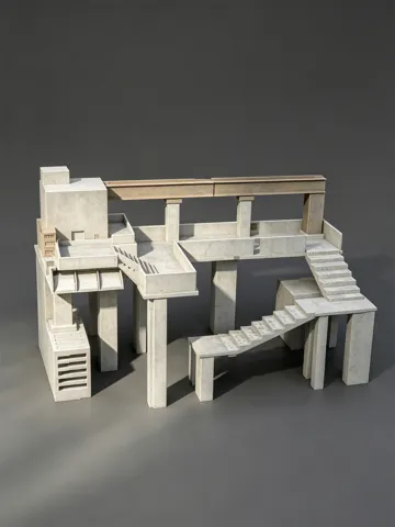Modelo para impresión 3D: 工业风鱼缸水坝造景,养乌龟带爬梯。 — vista de referencia 2