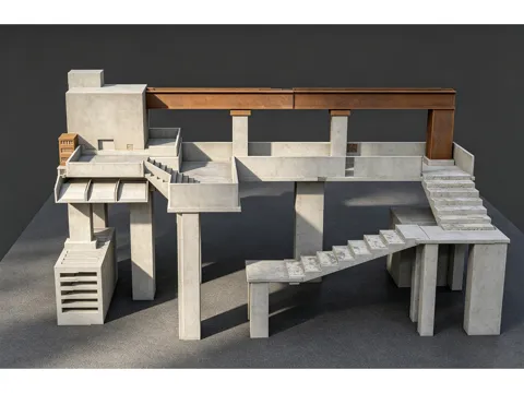 Modelo para impresión 3D: 工业风鱼缸水坝造景,养乌龟带爬梯。 — referencia de MakerWorld