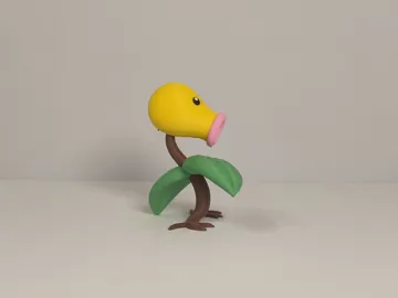 Modelo para impresión 3D: 宝可梦 第一世代 #0069 喇叭芽(Bellsprout)多色模型 — vista de referencia 4