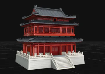 Modelo para impresión 3D: 历史建筑-三重檐古楼阁 — vista de referencia 5