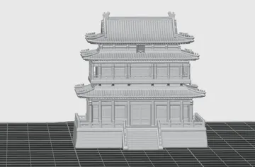 Modelo para impresión 3D: 历史建筑-三重檐古楼阁 — vista de referencia 4