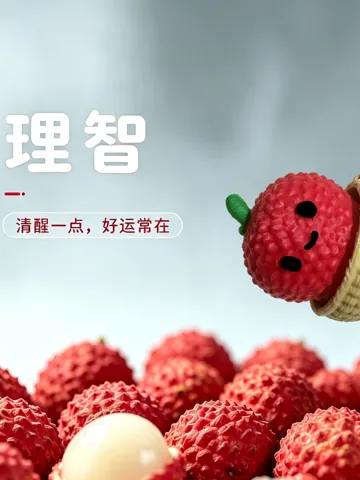 Modelo para impresión 3D: 理智一点---(荔枝)钥匙扣花篮水果系列妃子笑 — vista de referencia 2