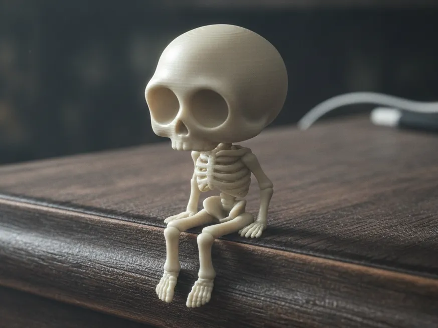 Adorno temático: Sitting skeleton v2. Referencia del modelo original.