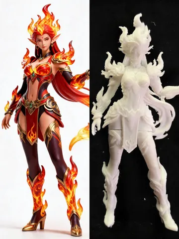 Modelo para impresión 3D: 火焰精灵 — vista de referencia 2