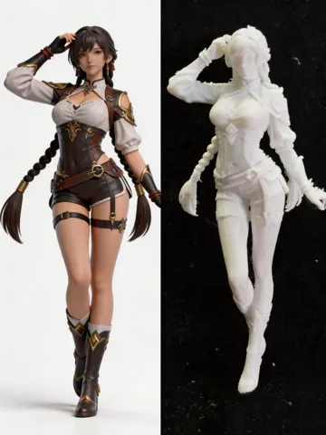 Modelo para impresión 3D: 双辫少女 — vista de referencia 2