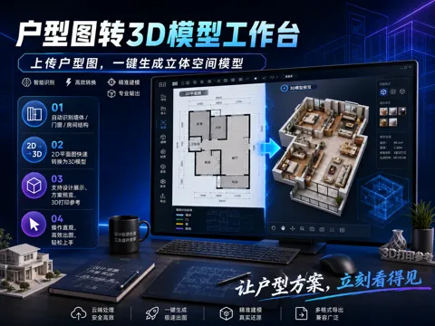 Modelo para impresión 3D: 户型图一键转3d模型 — referencia de MakerWorld