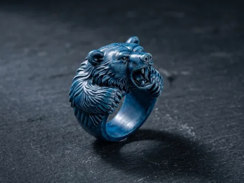 Modelo para impresión 3D: 怒吼巨熊熊掌戒指/通用内径尺寸 — referencia de MakerWorld