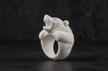 Modelo para impresión 3D: 怒吼巨熊熊掌戒指/通用内径尺寸 — vista de referencia 4
