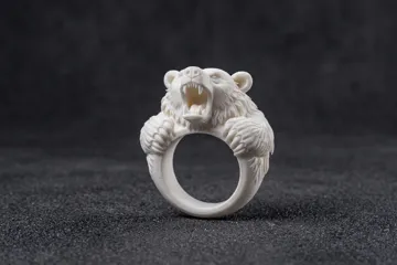 Modelo para impresión 3D: 怒吼巨熊熊掌戒指/通用内径尺寸 — vista de referencia 3