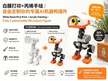 Modelo para impresión 3D: Microduck双足机器人桌面摆件(白模DIY上色) — vista de referencia 3