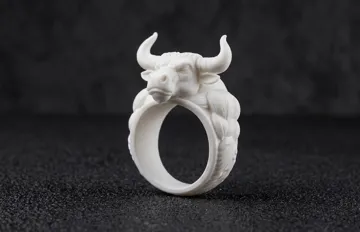 Modelo para impresión 3D: 怒角狂牛力量图腾戒指/通用内径尺寸 — vista de referencia 4