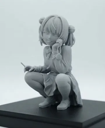 Modelo para impresión 3D: 时雨羽衣-蹲姿周边模型-动漫同人周边模型手办 — vista de referencia 3