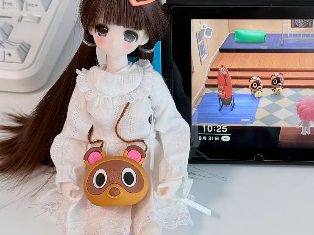 Modelo para impresión 3D: 动森豆狸粒狸BJD娃用包包微缩包. Referencia del modelo original.