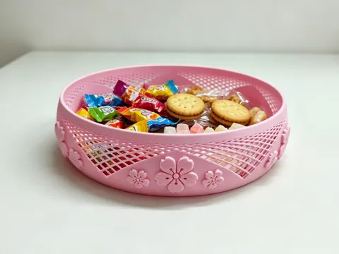 Modelo para impresión 3D: 优雅的樱花网纹果篮 — referencia de MakerWorld
