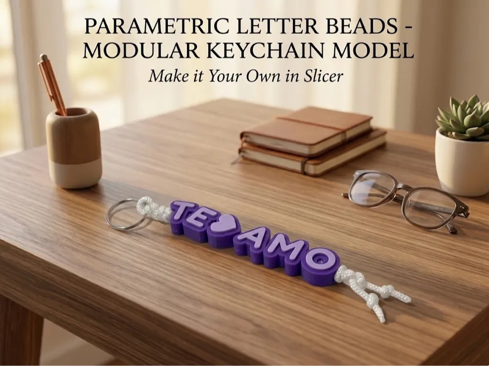 Llavero: Parametric Bead, Letter & Keychain Generator. Referencia del modelo original.