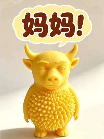 Modelo para impresión 3D: 此牛来身上长“莲”,是牛榴莲! — vista de referencia 2