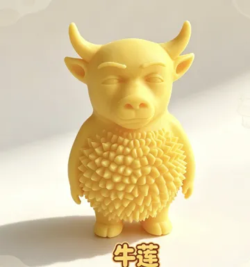 Modelo para impresión 3D: 此牛来身上长“莲”,是牛榴莲! — vista de referencia 4