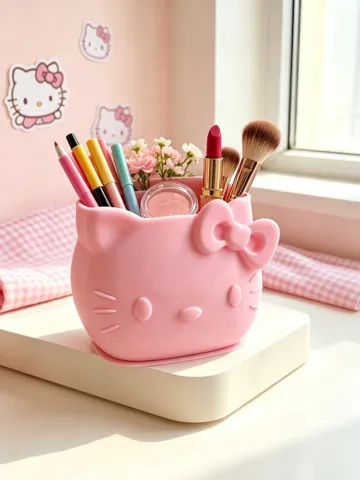 Modelo para impresión 3D: 凯蒂猫收纳桶|把可爱装进桌面 一物多用|收纳笔筒·化妆刷桶·装饰摆件 — vista de referencia 2