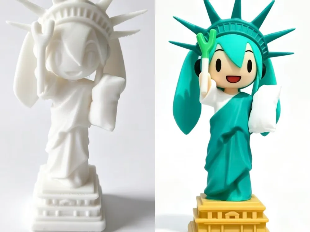 Modelo para impresión 3D: 初音未来自由女神像3D打印模型. Referencia del modelo original.