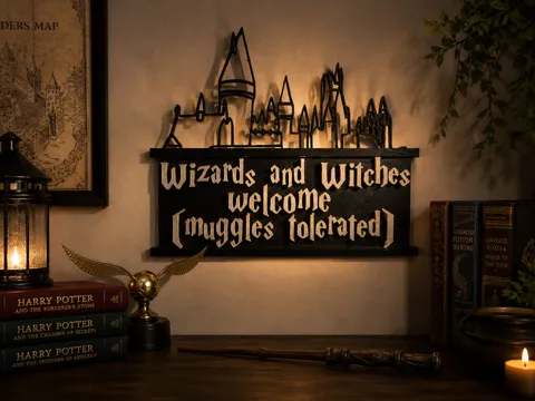 Letrero o emblema decorativo: Harry Potter Door Sign — referencia de MakerWorld