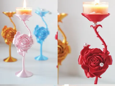 Modelo para impresión 3D: 荆棘玫瑰烛台 首饰架 — referencia de MakerWorld