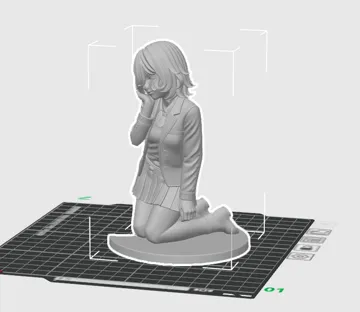 Modelo para impresión 3D: 电锯人--蕾塞--跪姿 — vista de referencia 4