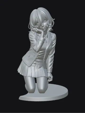 Modelo para impresión 3D: 电锯人--蕾塞--跪姿 — vista de referencia 2