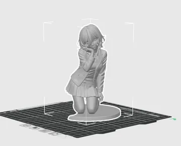 Modelo para impresión 3D: 电锯人--蕾塞--跪姿 — vista de referencia 3
