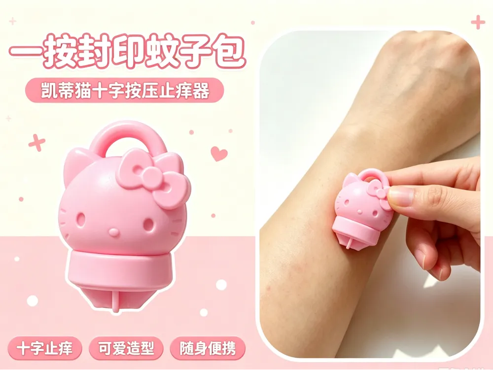 Modelo para impresión 3D: Hello Kitty蚊子包封印器 可爱钥匙扣 十字按压止痒趣味小挂件. Referencia del modelo original.